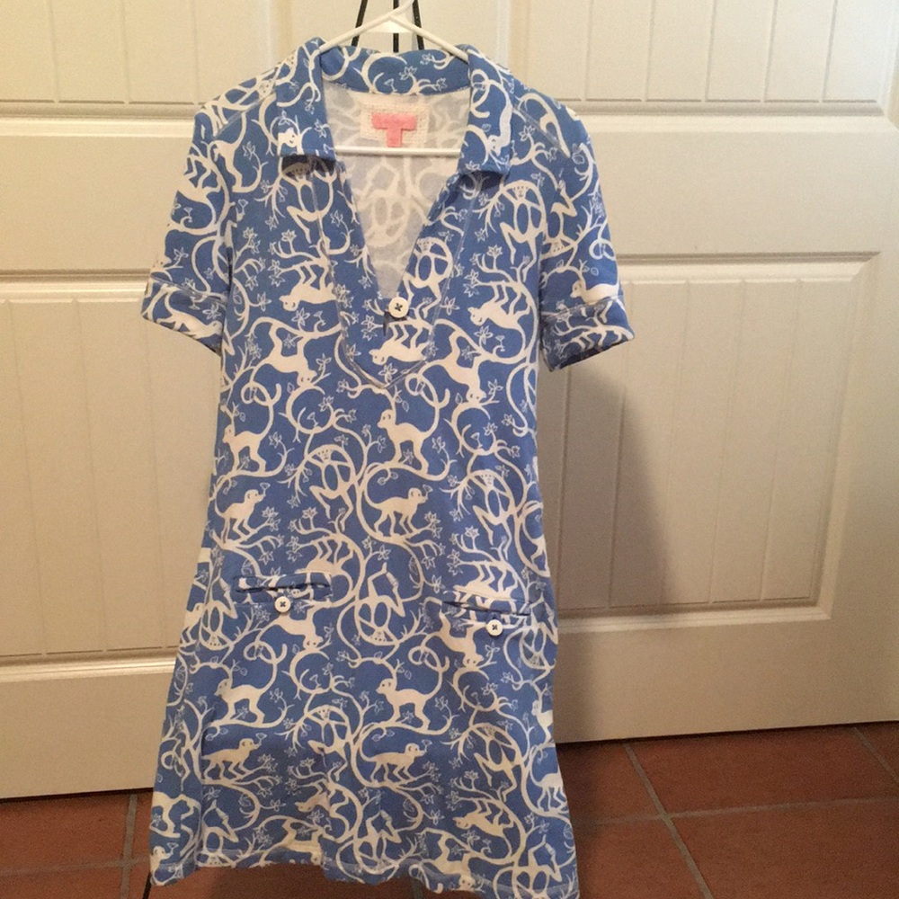 Lilly Pulitzer Blue and White French Terry Dress